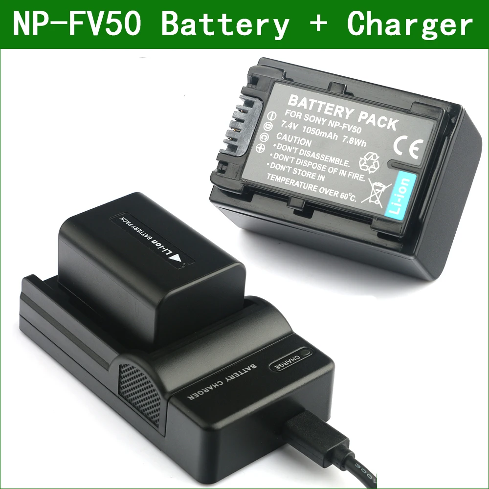 NP FV50 NPFV50 цифровой Камера Батарея + Зарядное устройство для Sony FV30 FV40 FV70 FV100 FV50A FV70A