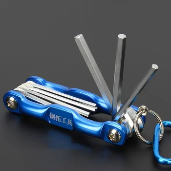 

8PCS Folding Hex Key Box End Wrench Set Allen Key Hexagon Flat Ball Torx Star Head Spanner Key Set Repair Car Hand Tools