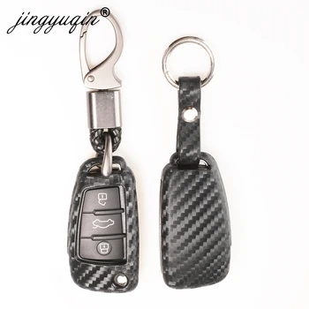 Keyforkess 10X3 Pulsante di Carbonio Morbido Silicone Auto Chiave A Distanza Fob Caso Della Copertura Per Audi A3 8L 8P a4 B6 B7 B8 A6 C5 C6 4F RS3 Q3 Q7 TT