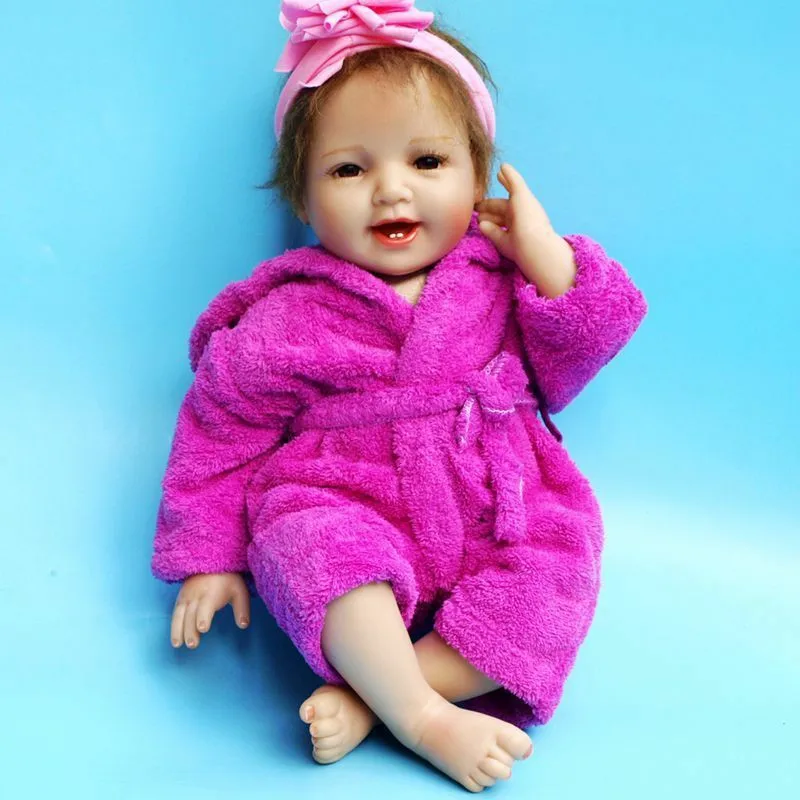 Baby Clothes Purple Bathrobe 45-46-48-50-55 Cm Reborn Baby Doll Clothes Accessories Clothing Apparel