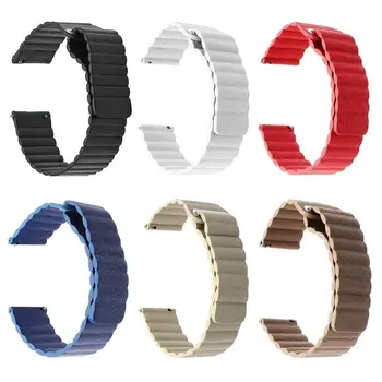

Wristband Replacement 22mm Leather Watch Strap with Magnetic Buckle Universal for Ticwatch Moto Samsung Huawei Watch