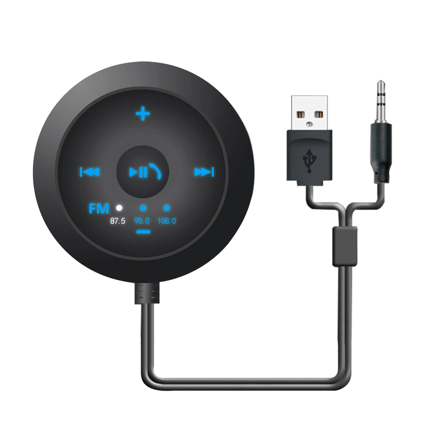 Новинка, Bluetooth, громкая связь, светодиодный, для автомобиля, AUX, динамик, USB, мощность, FM радио, Aux, беспроводной, Hands-free, автомобильный комплект, музыкальный приемник, адаптер