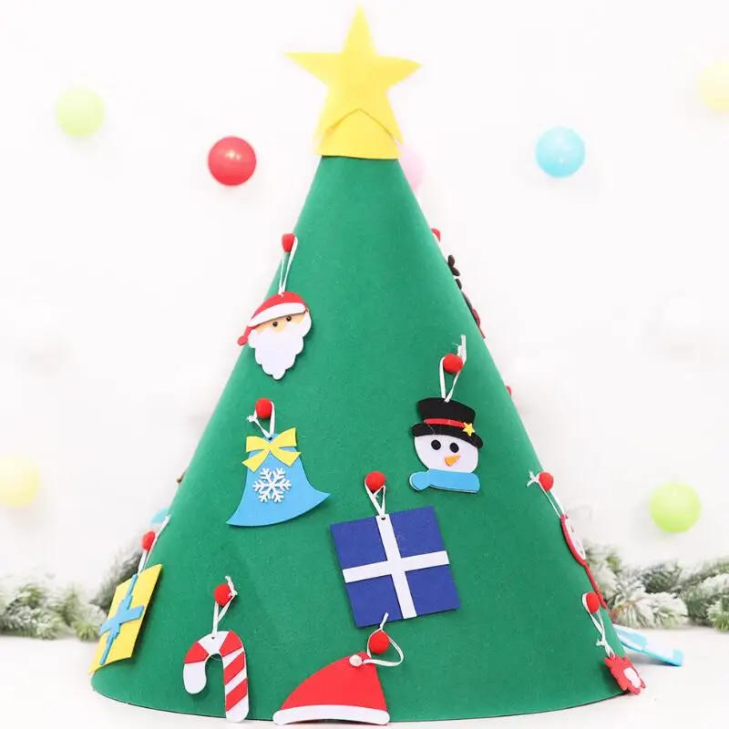3D ручной DIY Войлок Рождественская елка детские подарки веселая Рождественская вечеринка украшения миниатюрная Рождественская елка для нового года