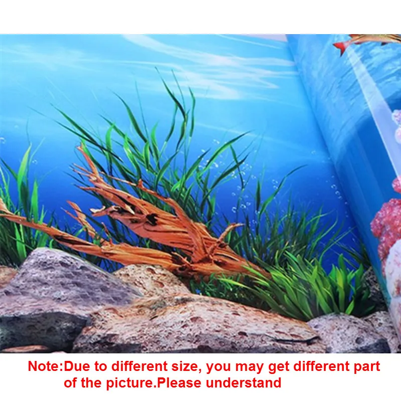 New PVC Double Sided Aquarium Background Poster Decoration Fish Tank Wall Background Picture Ocean Fish Aquarium Decor 4 Size
