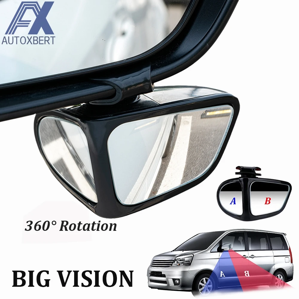 Black, m ROSEBEAR 1Pack Car Blind Spot Mirror Universal 360° Rotation Wide Angle Adjustable Rearview Mirror 