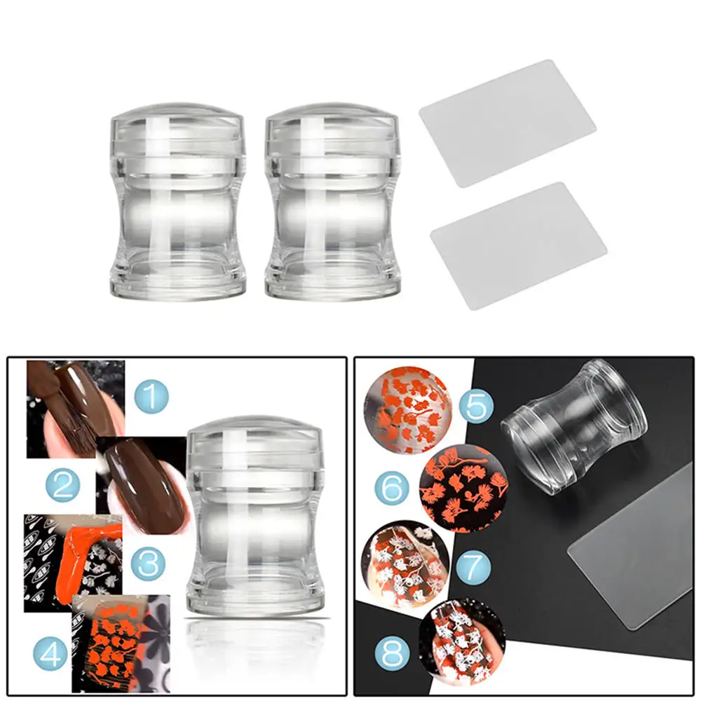 2 шт силиконовый дизайн ногтей DIY Stamper печать с одной головкой силиконовый прозрачный уплотнитель для ногтей инструмент для маникюра