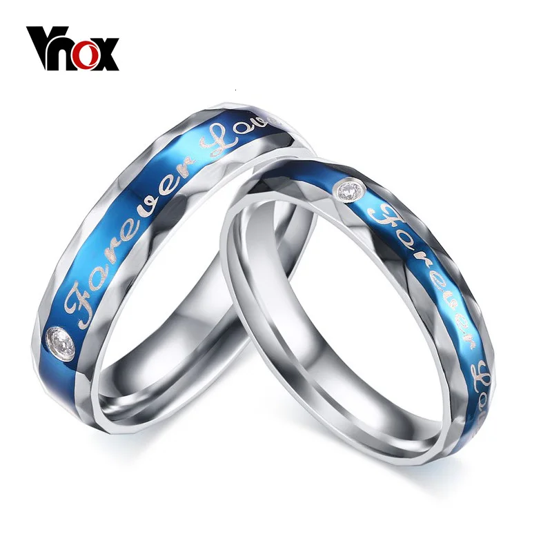 Vnox Forever Love кольцо для Для женщин/Для мужчин Мода Нержавеющая сталь jewelry 2 шт./лот