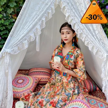 

Character Red Lucky Print Single Breasted Chiffon Blouse Women 2020 Spring Casual Ladies Daily Tops