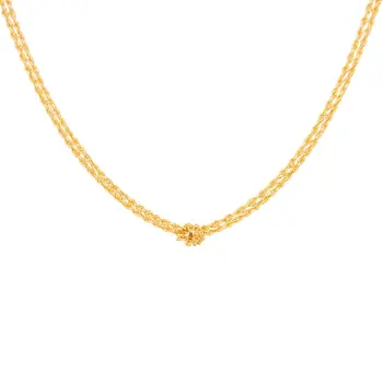 

S925 silver color plated necklace with retro knot design in Europe and America