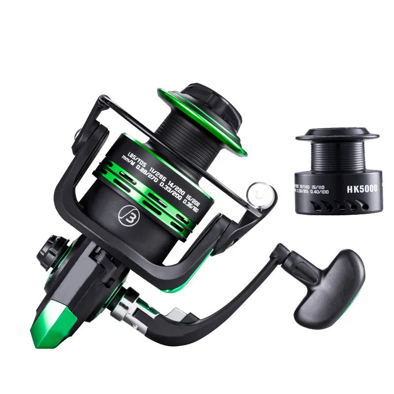 

Fishing Reel 5.2:1 High Speed Gear Ratio Spinning Reel Left Right Interchangeable Handle Aluminum Spool Casting Reel