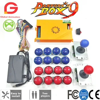 

Original Pandora Box 9 1500 Games Set DIY Arcade Kit Push Button Joystick For Arcade Machine Bundle Home Cabinet with manual