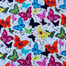 1 ярд мультфильм ткань, бабочка и звезда(ширина = 140 см