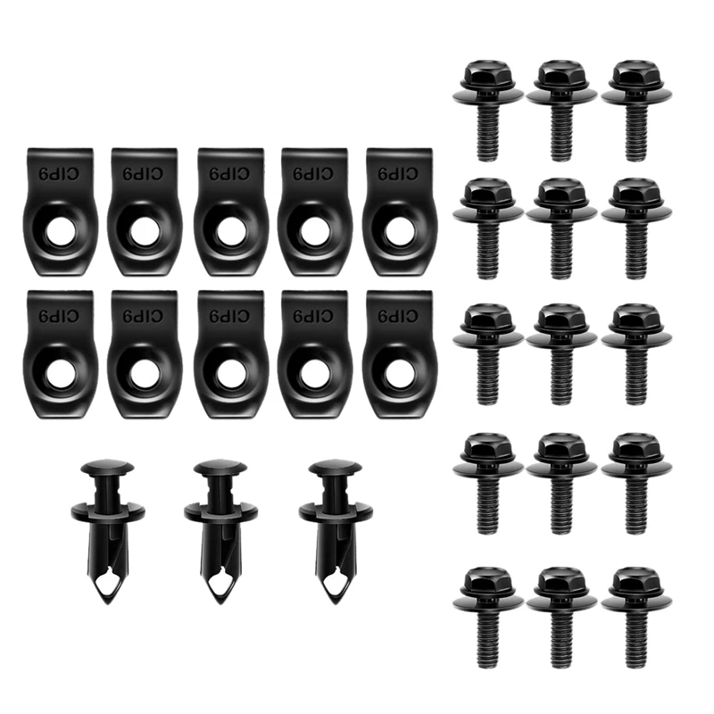 Engine Under Cover Splash Shield Guard Body Bolts Bumper Fender Liner Push Retainer Fastener Rivet Clips Extruded U-Nuts for Inf |