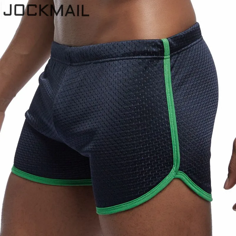 JOCKMAIL, фирменное Мужское нижнее белье, боксеры, шорты для мужчин, домашняя одежда для сна, мужские трусы, Cueca, боксеры, сетка, быстро сохнет, дышащие мужские трусы, летние