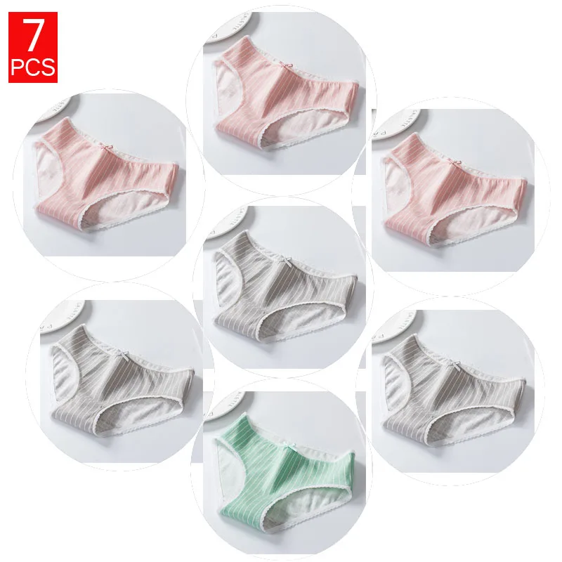 A3-3PK-3GR-L 7 шт./компл. низкая кружева женские трусики из хлопка Нижнее белье для женщин; Большие размеры брюки Трусики для девочек трусики трусы с низкой посадкой бесшовные трусики для женщин - Цвет: A3-3PK-3GR-L
