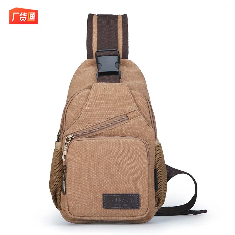 

2019 Autumn New Style Men Canvas Chest Bag Casual Shoulder Bag Shoulder Bag Chest Bag Free