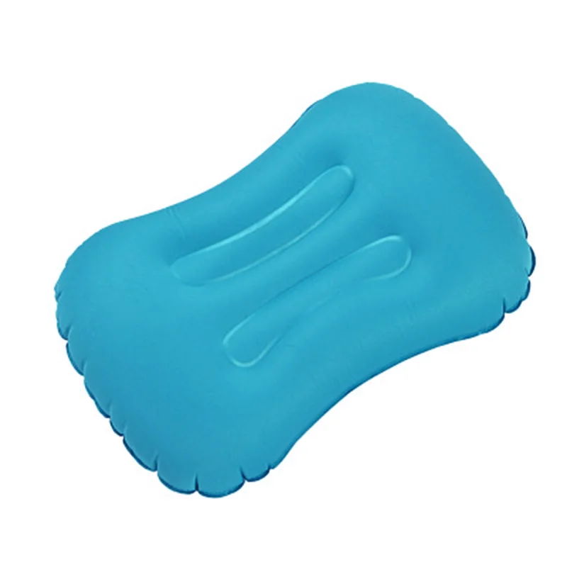 Peacock Blue Inflatable Cushion Lightweight Soft Air Pillow for Travel Beach Outdoor Office Home DC156 - Color: Peacock Blue