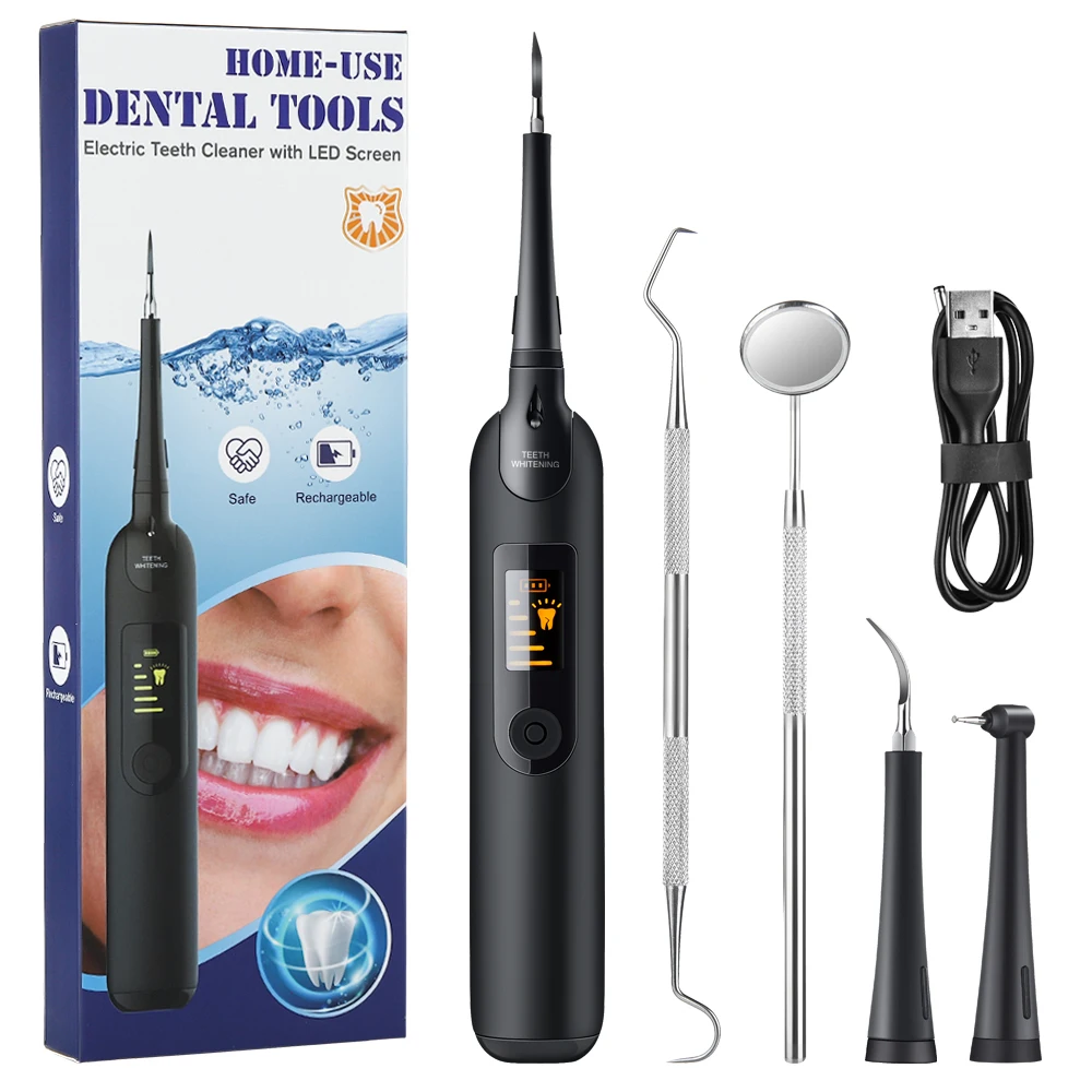 Blanqueador Dental ultrasónico eléctrico, kit de blanqueamiento Dental, eliminador de sarro, limpiador de manchas de dientes, Cuidado Oral