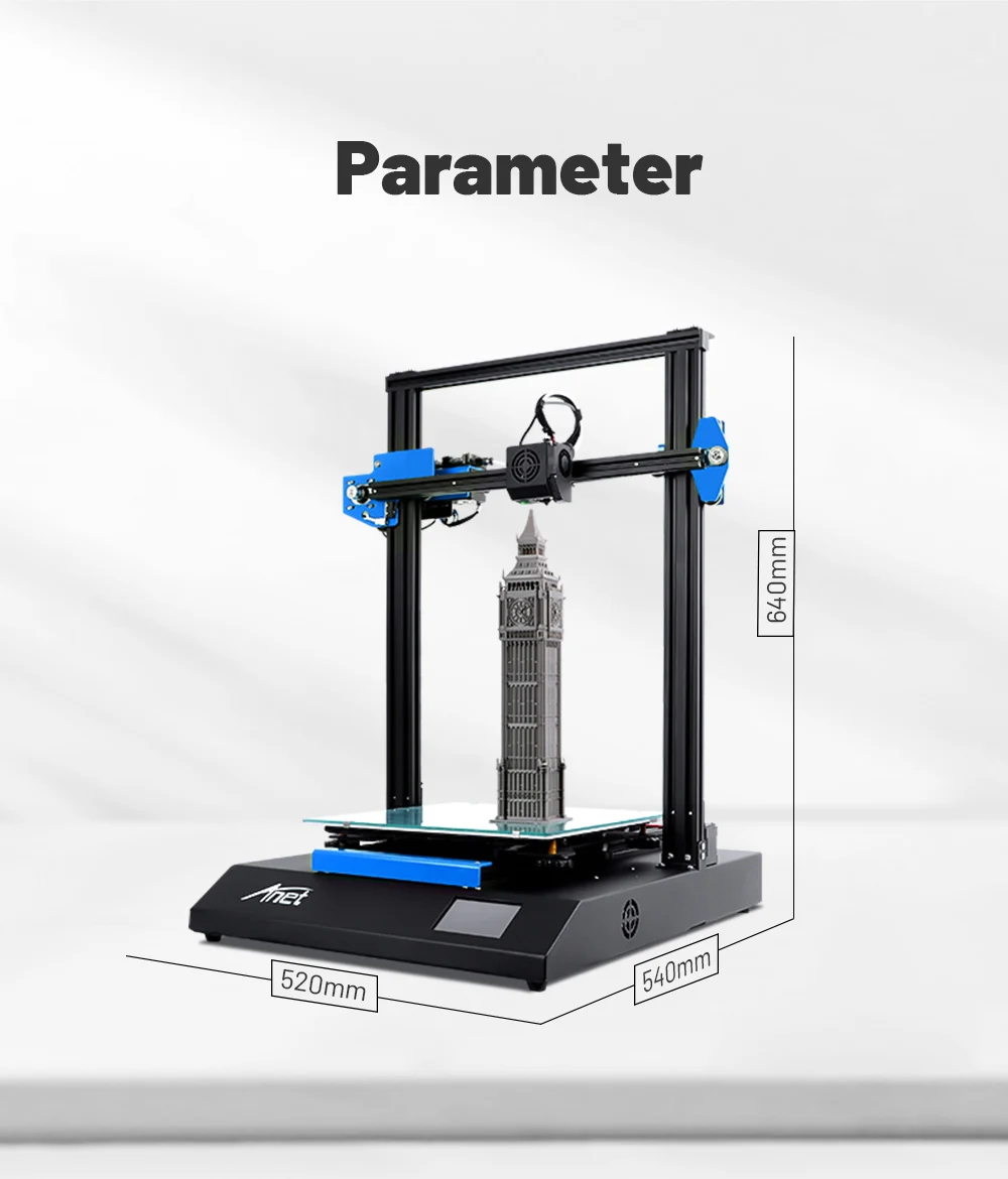 New Anet Big 3D Printer ET5 ET5X Large Print Size Dual Z Axis 3D DIY Kit Reprap i3 Max 300*300*400mm With Auto Bed Leveling best 3d printer for beginners