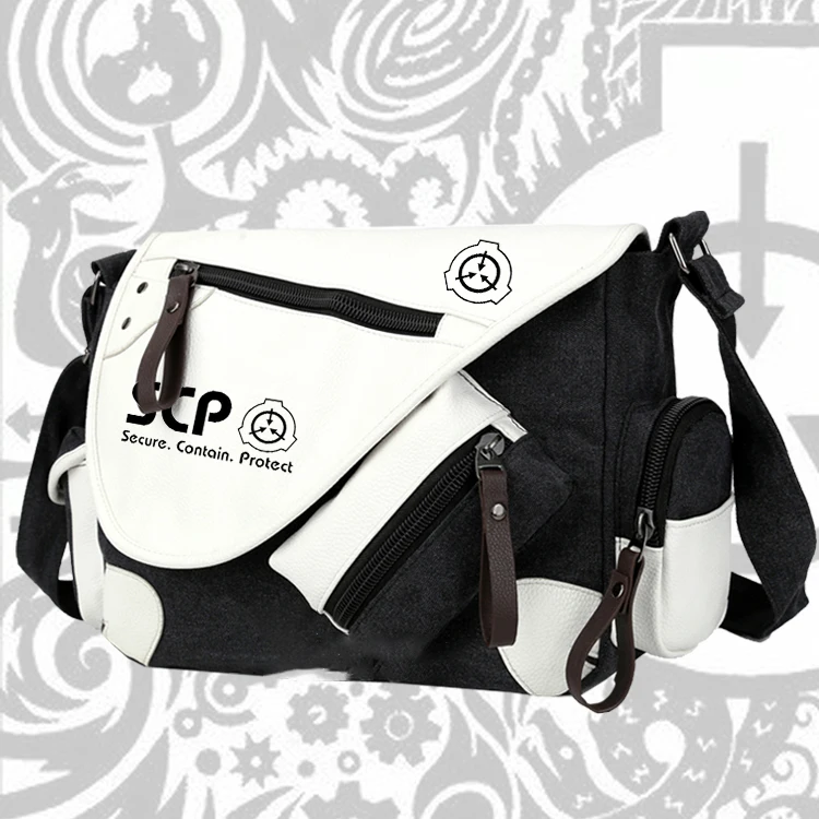 Style 1 SCP сумка на плечо, тканевая сумка, специальная школьная Повседневная сумка на молнии для мальчиков и девочек, сумки через плечо, школьная сумка-мессенджер - Цвет: Style 1