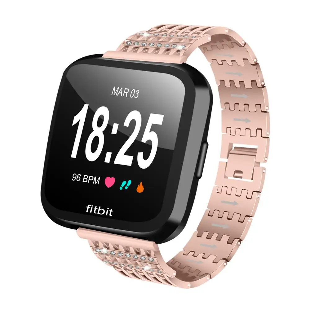 OULUCCI ремешок для часов из нержавеющей стали для Fitbit Versa 2, сменный Браслет, металлические браслеты для Fitbit Versa Lite