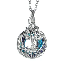 

Cremation Jewelry Tree of Life Round Urn Pendant Memorial Keepsake Urn Pendant Ashes Necklace