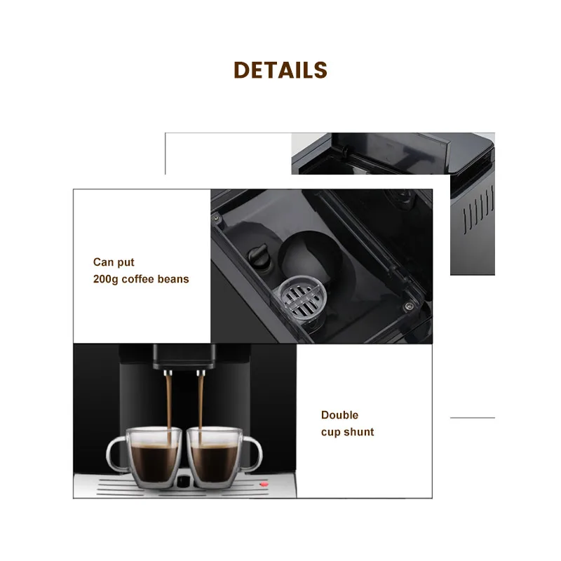 220V Coffee Machine Automatic Grinder All-In-One Machine Commercial American Office Use Italian Home Coffee Machine