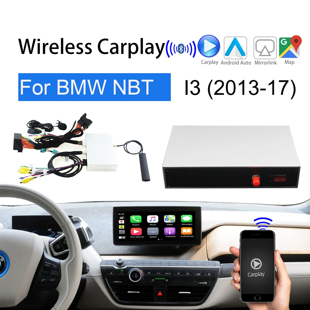 21 Wireless Apple Carplay Retrofit support Android Auto Reverse Camera Screen IOS Navi Car Play For BMW NBT i3 2013 2014 2015-2017