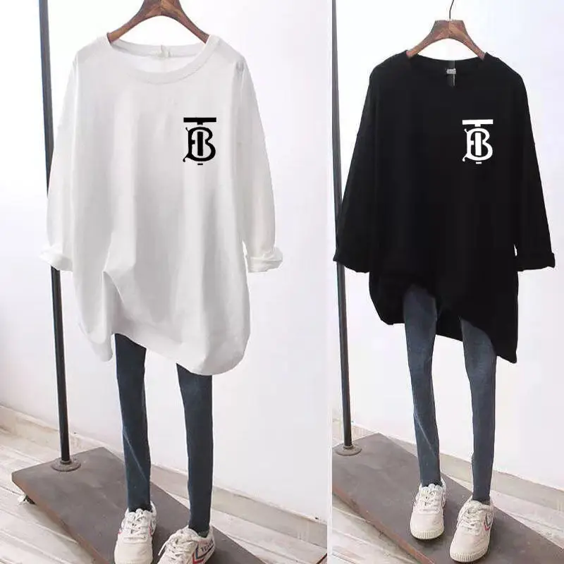 Tops y camisetas de talla grande para mujer, Camisetas largas holgadas