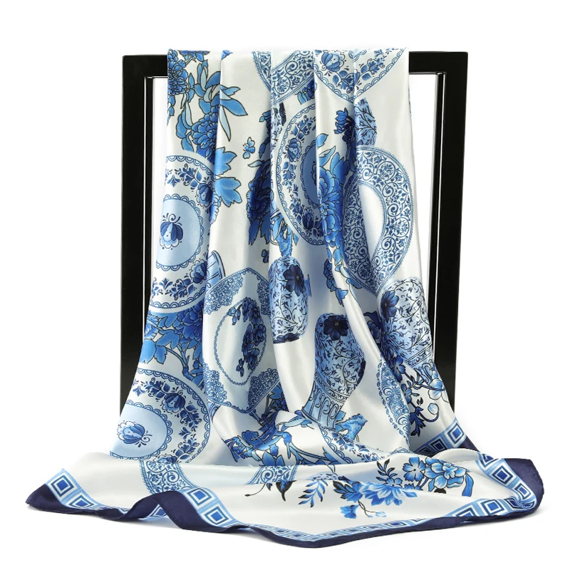 90*90cm luksusowa marka plac szalik moda plaża głowa kobiety Silk Wrap wiosna lato szal panie Foulard Bandanna tłumik hidżab 2 90*90cm luksusowa marka plac szalik moda plaża głowa kobiety Silk Wrap wiosna lato szal panie Foulard Bandanna tłumik hidżab 2