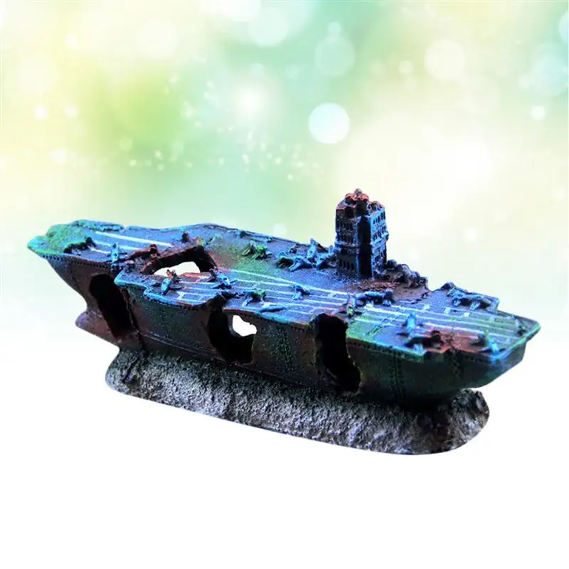 1 шт., украшение для аквариума, креативная стильная смола, утопленный корабль, Декор, авианосец, орнамент для аквариума, украшение для аквариума