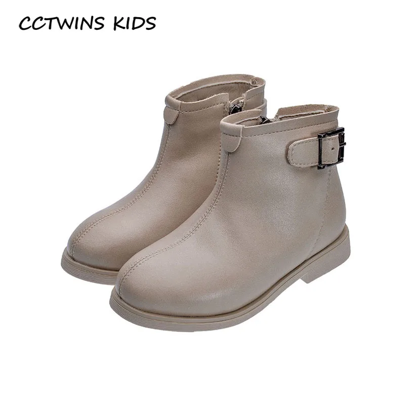 CCTWINS/детская обувь; коллекция года; зимняя детская черная обувь; Брендовые ботильоны для маленьких девочек; теплые ботинки для малышей; цвет бежевый; FB1724
