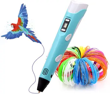 

3D Pen with LED Display Speed&Temperature Control 3D Drawing Doodler Pen with 12 Color PLA Filament Refills Arts and Crafts for
