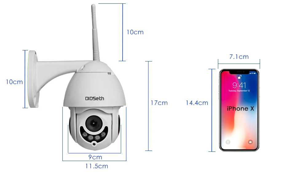 Câmera ao ar Câmeras de Segurança Didseth Wifi Livre Câmera pt 1080p Wi-fi Dome Cctv Exterior 2mp ir Casa Vigilância ip 5 Didseth wifi câmera ao ar livre câmera