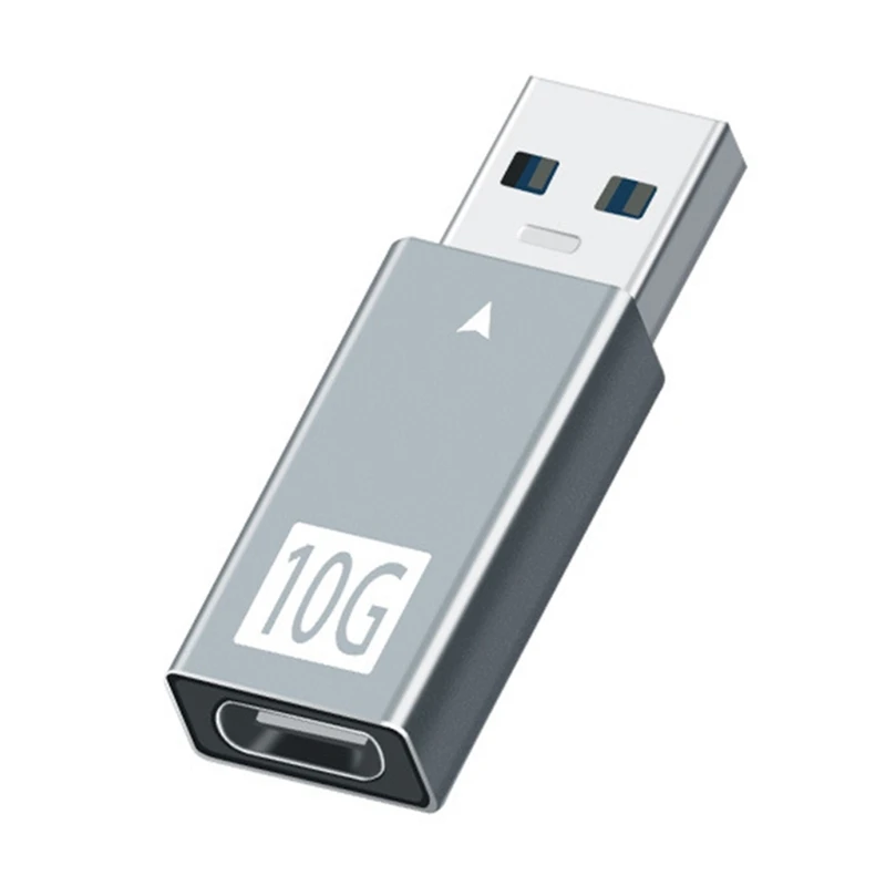Aluminum Alloy Shell Usb To Type-C Gen2 Usb3.1 Adapter Converter Built-In Chip. 