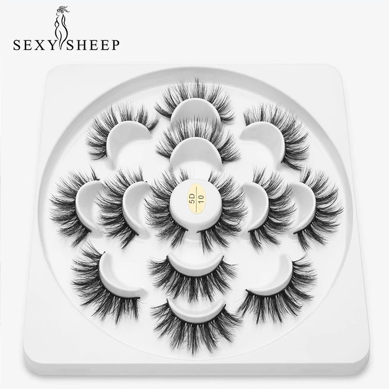 SEXYSHEEP 7 пар 3D накладные ресницы натуральные толстые ресницы ручной работы натуральные длинные ресницы из искусственной норки инструмент для макияжа