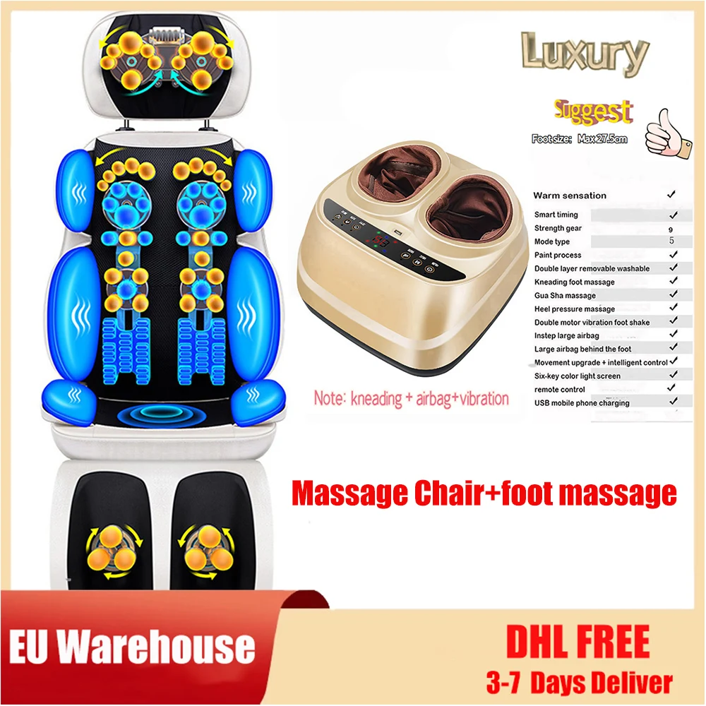 Full Body Massage Cushion Neck Back Waist Hip Leg Electric Vibrating