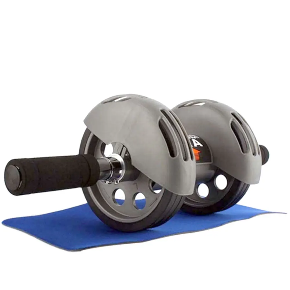 

Non Slip Exercise Pushup Abdominal Wheel Body Building Fitness Equipment Silent Gym Rubber Training Home With Mat Ab Roller