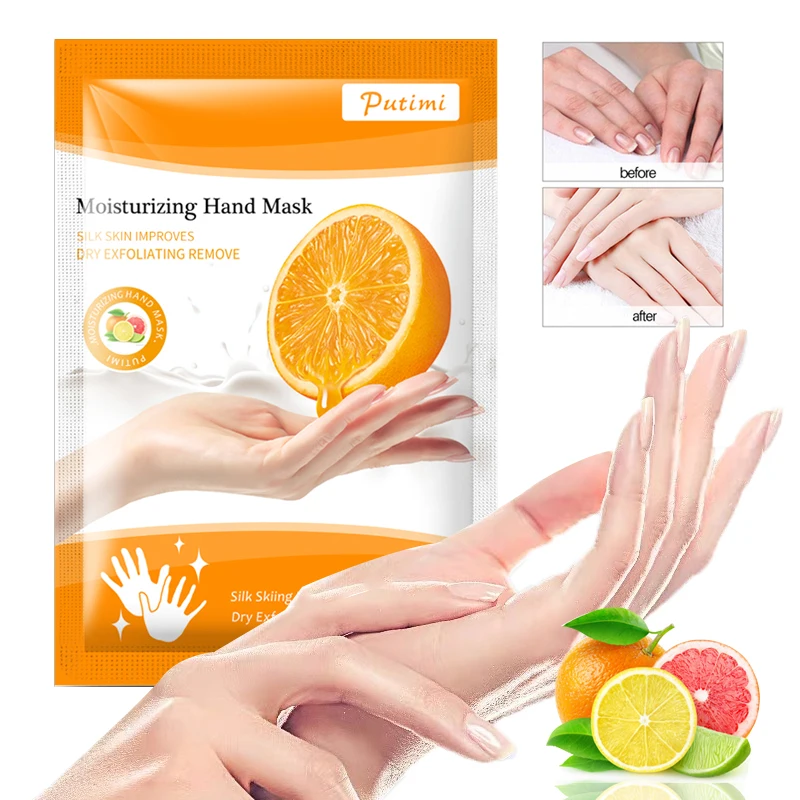 

PUTIMI 3Pack Moisturizing Hand Mask Spa Gloves Orange Essence Improve Dry Winter Hydrating Hand Care Reduce Fine Lines Skin Care