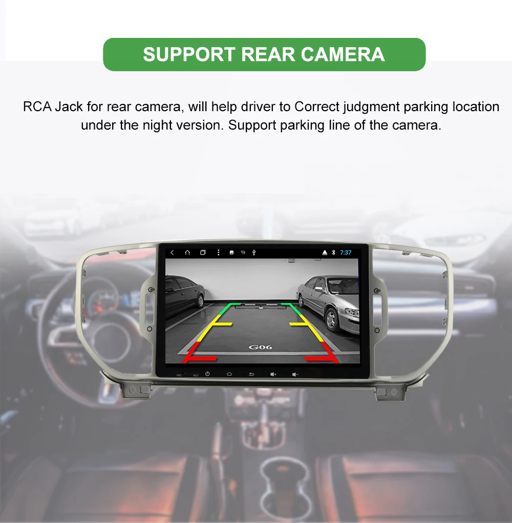 Best 9" 2Din Full Touch Android 8.1 RAM2G+ROM32GB 1024*600 GPS Wifi Radio Audio Car Player universal For Kia Sportage R 2016 (NO DVD) 4