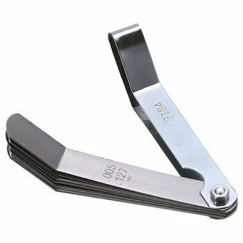 

Silver Feeler Gauge Measuring 16 Blades Metric / Inch 0.005-0.02inch Curved