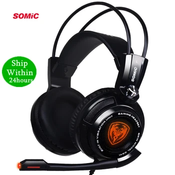 

Somic G941 USB 7.1 Virtual Surround Sound Gaming Headset Headphones with Microphone Stereo Bass Vibration for PC PS4 Gamer