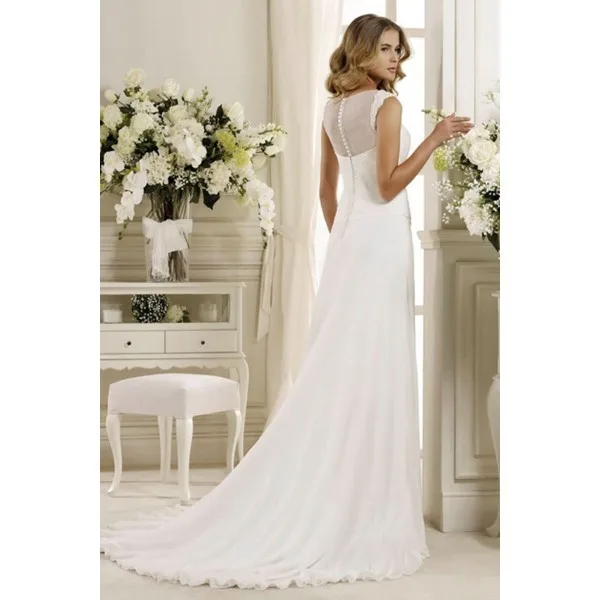 Vestido de noiva robe de soiree шифоновое модное белое простое свадебное платье невесты для пляжа длинное платье подружки невесты