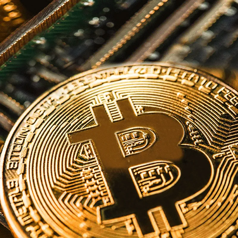 Биткоин искусство коллекция Позолоченные физические биткоины Биткоин BTC с Чехол подарок физический металл Античная имитация