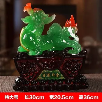 

mythical wild animal green jade resin handicraft PI xiu pieces residence Animal Sculpture High-end luxury statue carving Home