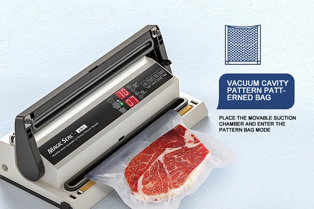  Magic Mill Professional Vacuum Sealer Machine Pro with New  Patent Handle MVS-5181 for Food Bags, Marinate Bowls, and Meal Packing  Cannister