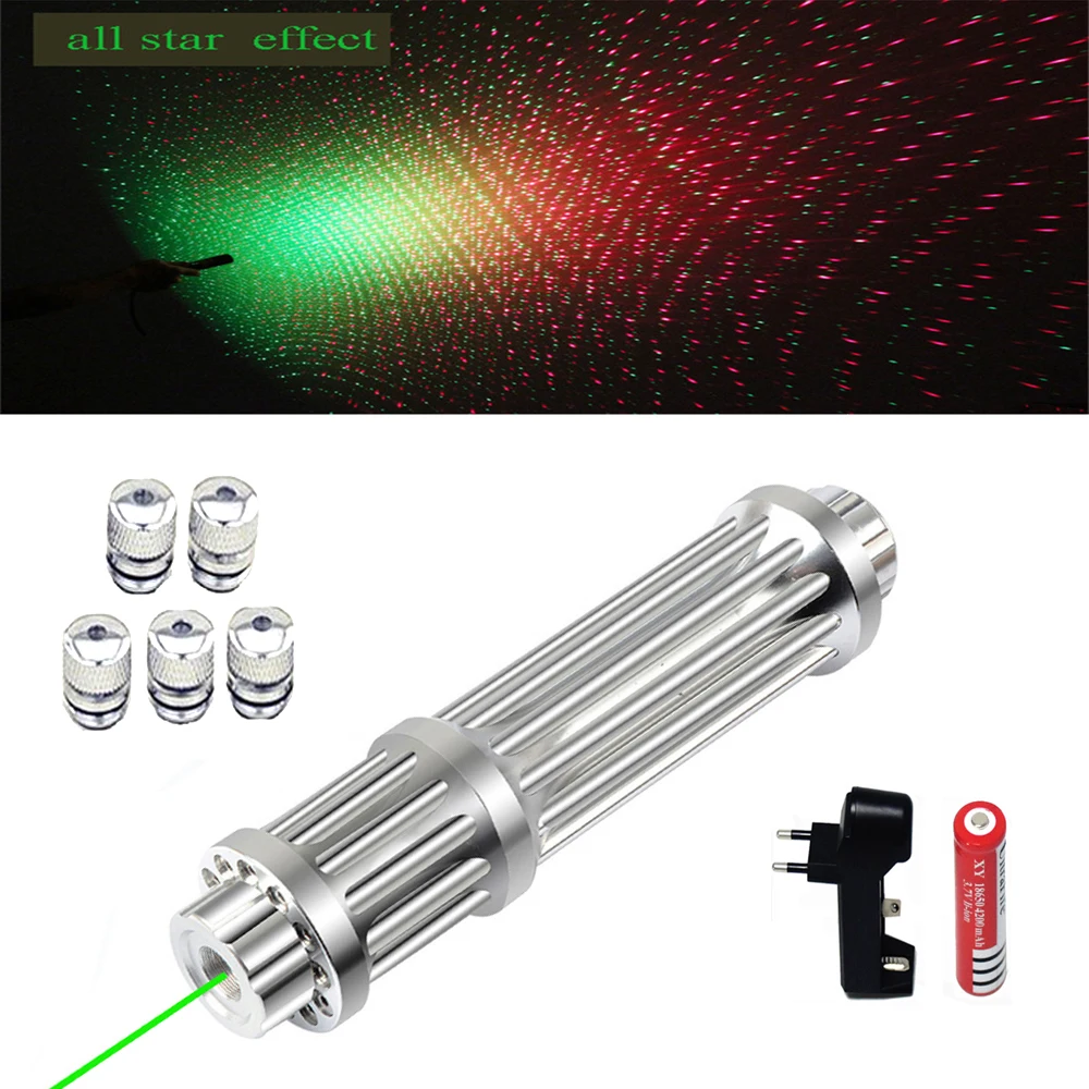 

Hunting Laser Pointer Pen Red Green Blue 10000m 532nm Continuous Line 1000 meters + charger + battery + laser head