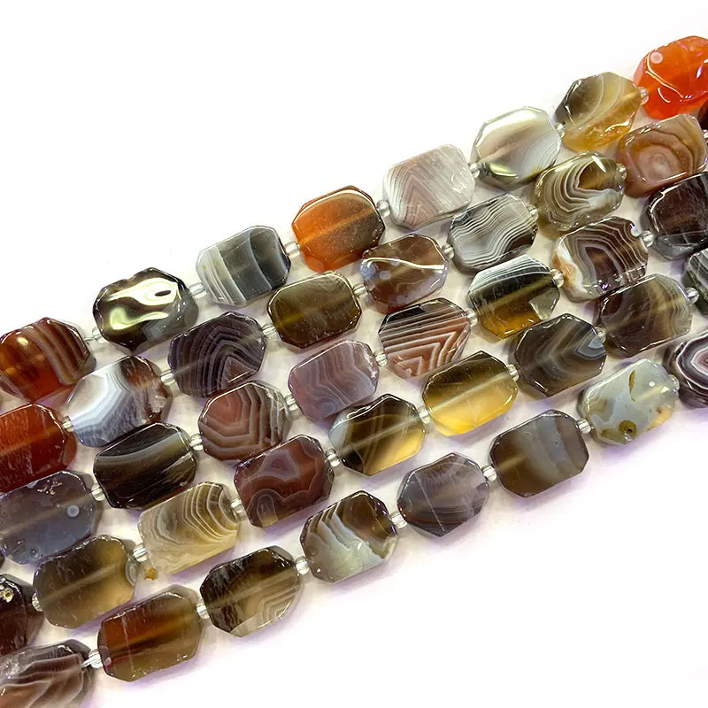 12x16mm Natural Botswana Agate Beads DIY Freeform Geometric Loose Stone Beads For Jewelry Making Beads Necklace Women Gift