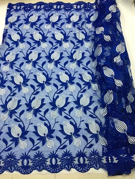 

Nigerian lace fabric high quality 2020latest African French net Lace fabric with stones For wedding/party Dresses