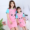 Mother Daughter Dresses Summer Cotton Family Matching Outfit Cartoon Dressing Gown Matching Pajamas Short-sleeves Girl Sleepwear ► Photo 2/6